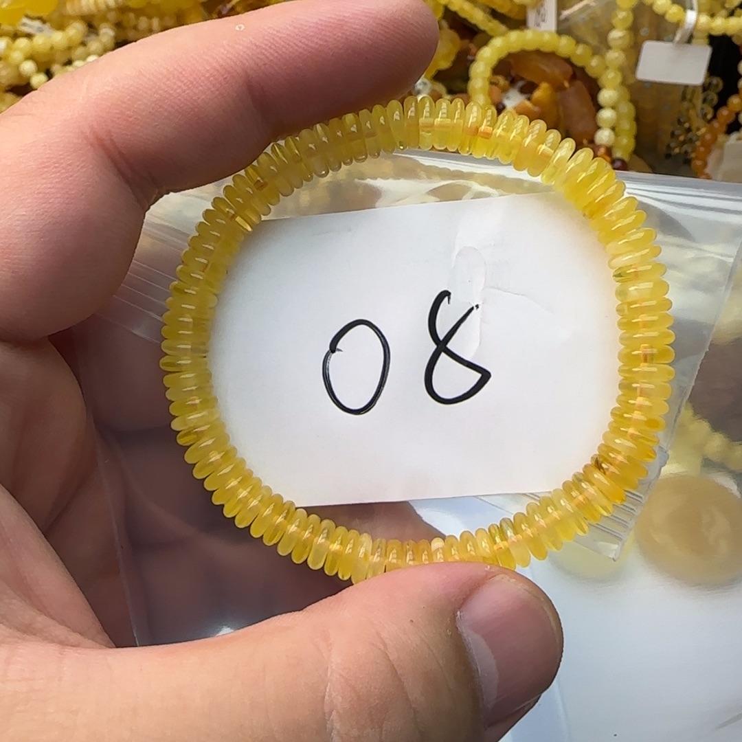 裸石琥珀未镶嵌蜜蜡手串6.8mm5.89克