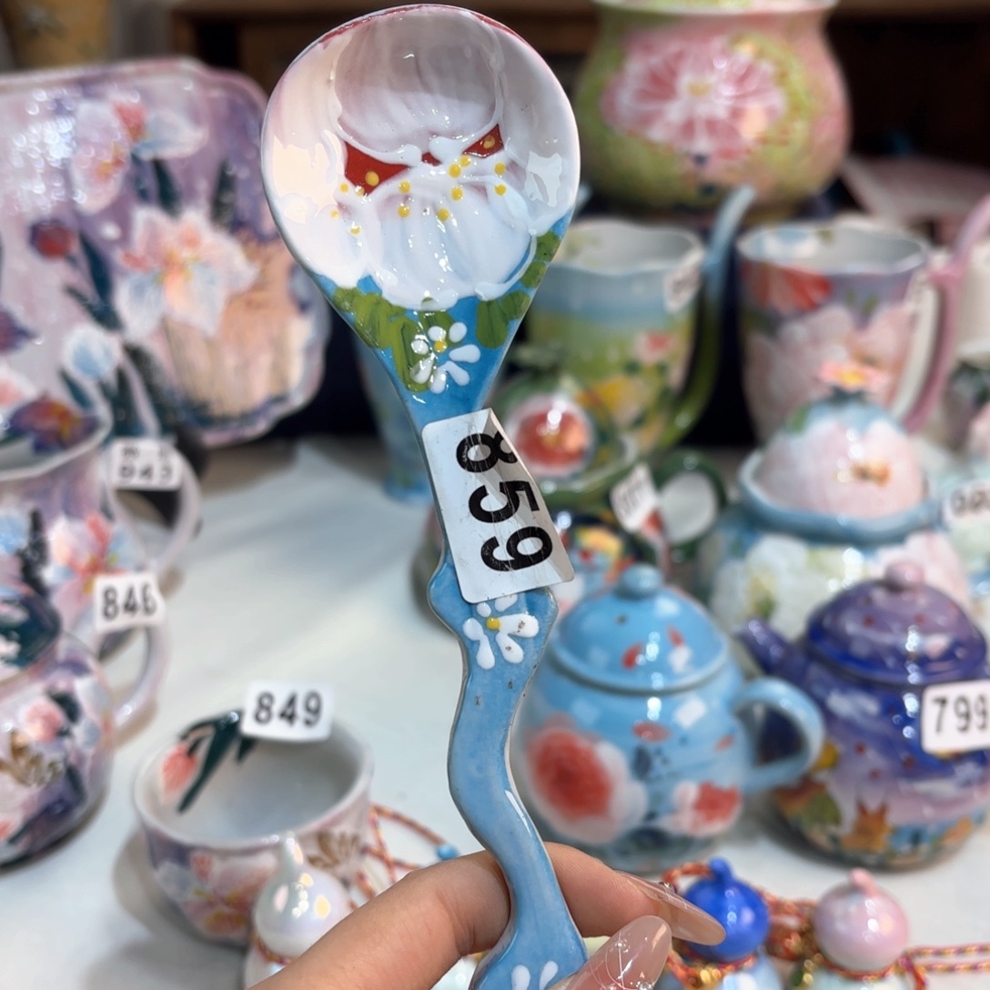 晚***享景德镇手绘高温釉下彩陶瓷茶具