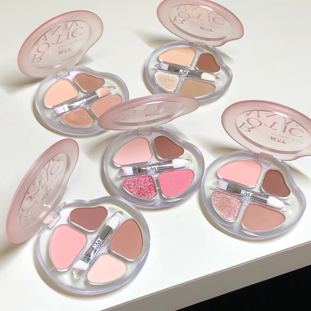 罗小曼四色卧蚕盘新手提亮阴影细节下至综合盘自然眼影高光多用盘