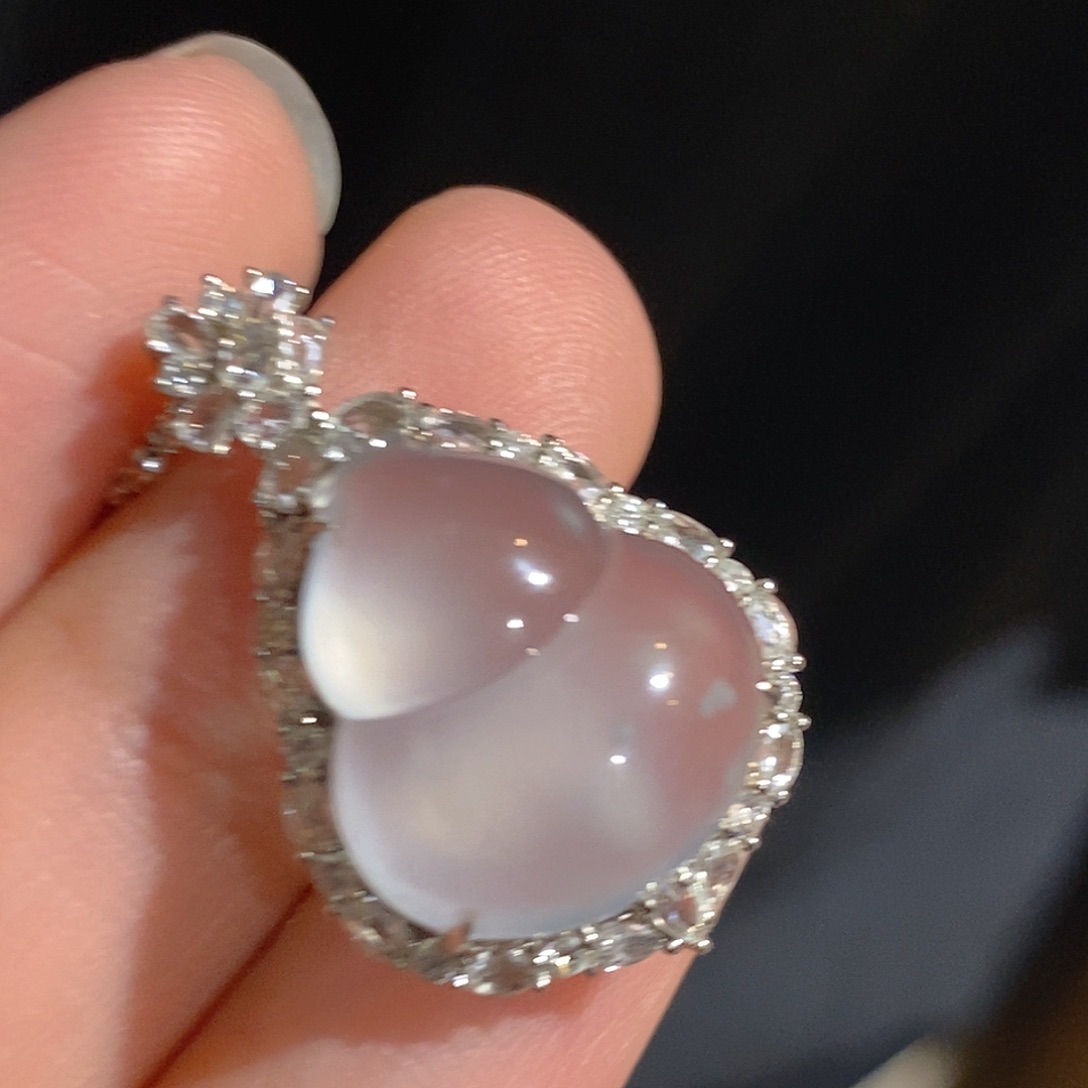 翡翠颈饰18K金镶嵌天然缅甸A货翡翠