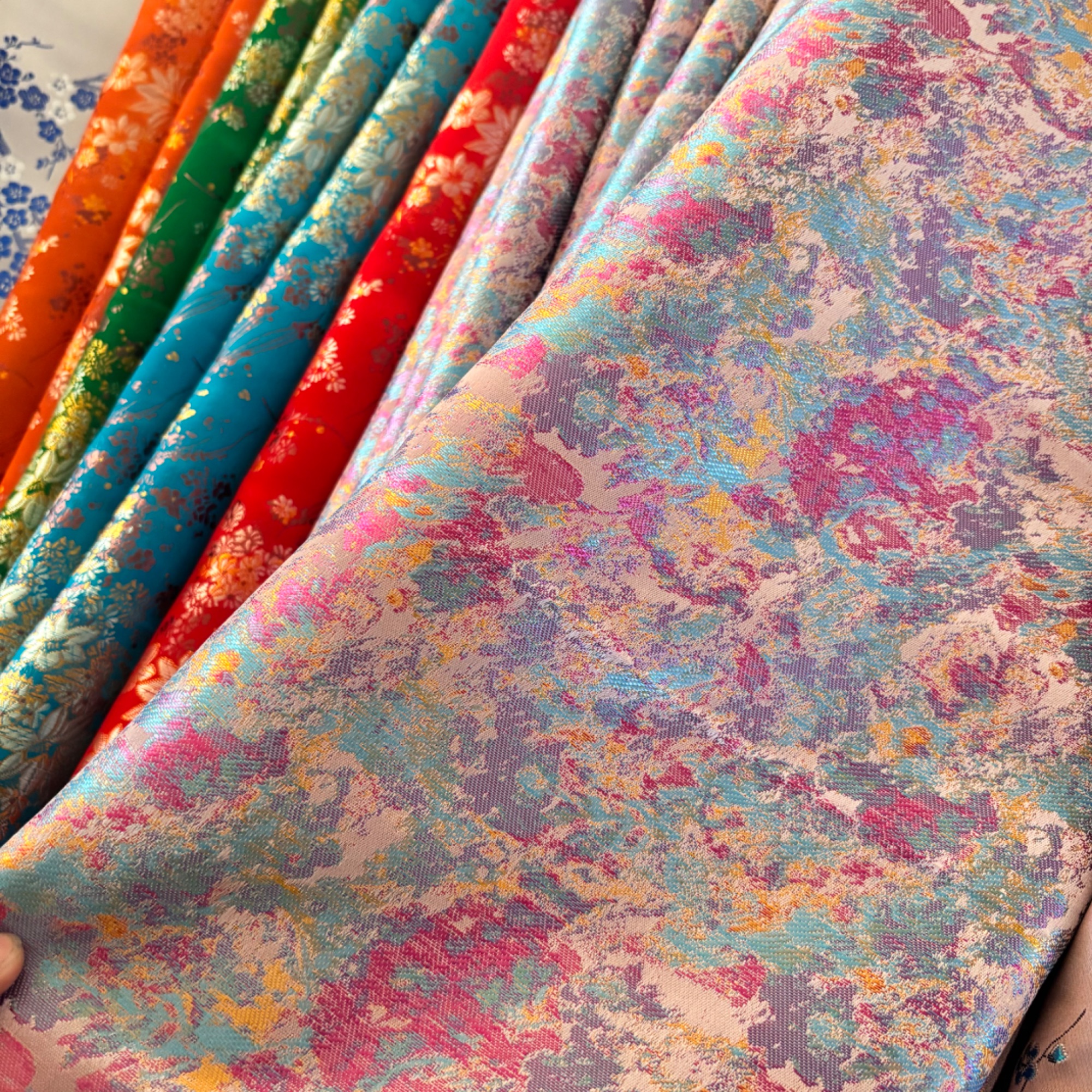 【晕染系列】国风织锦缎DIY手工提花服装面料