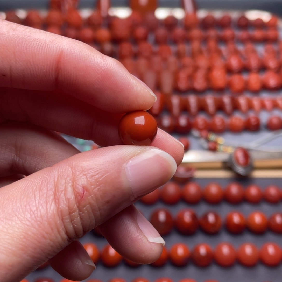 *****南红玛瑙未镶嵌其他W9➕瓦西偏锦红圆珠