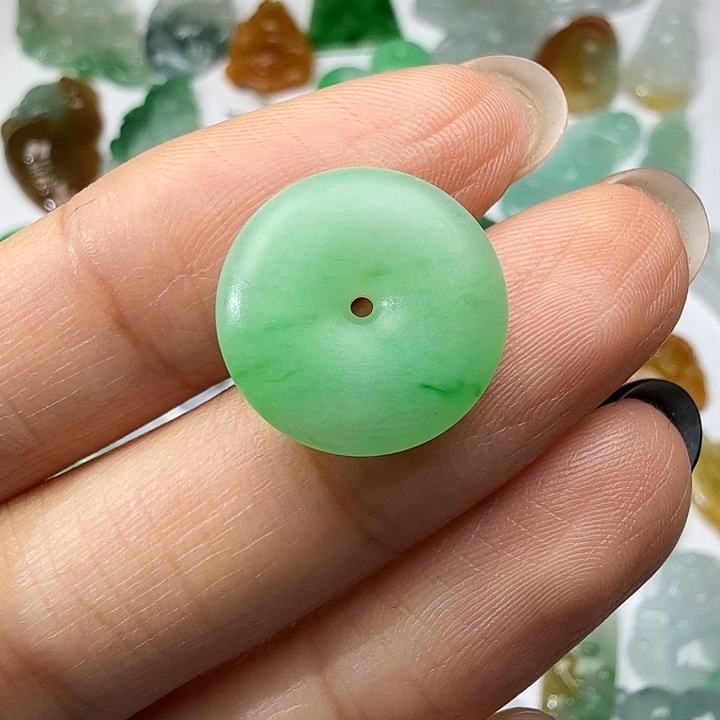 定制翡翠未镶嵌天然缅甸翡翠平安扣