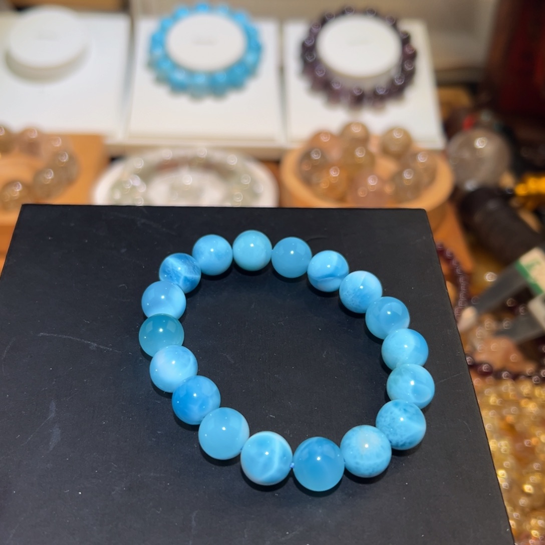 针钠钙石（海纹石）手串未镶嵌小****雨