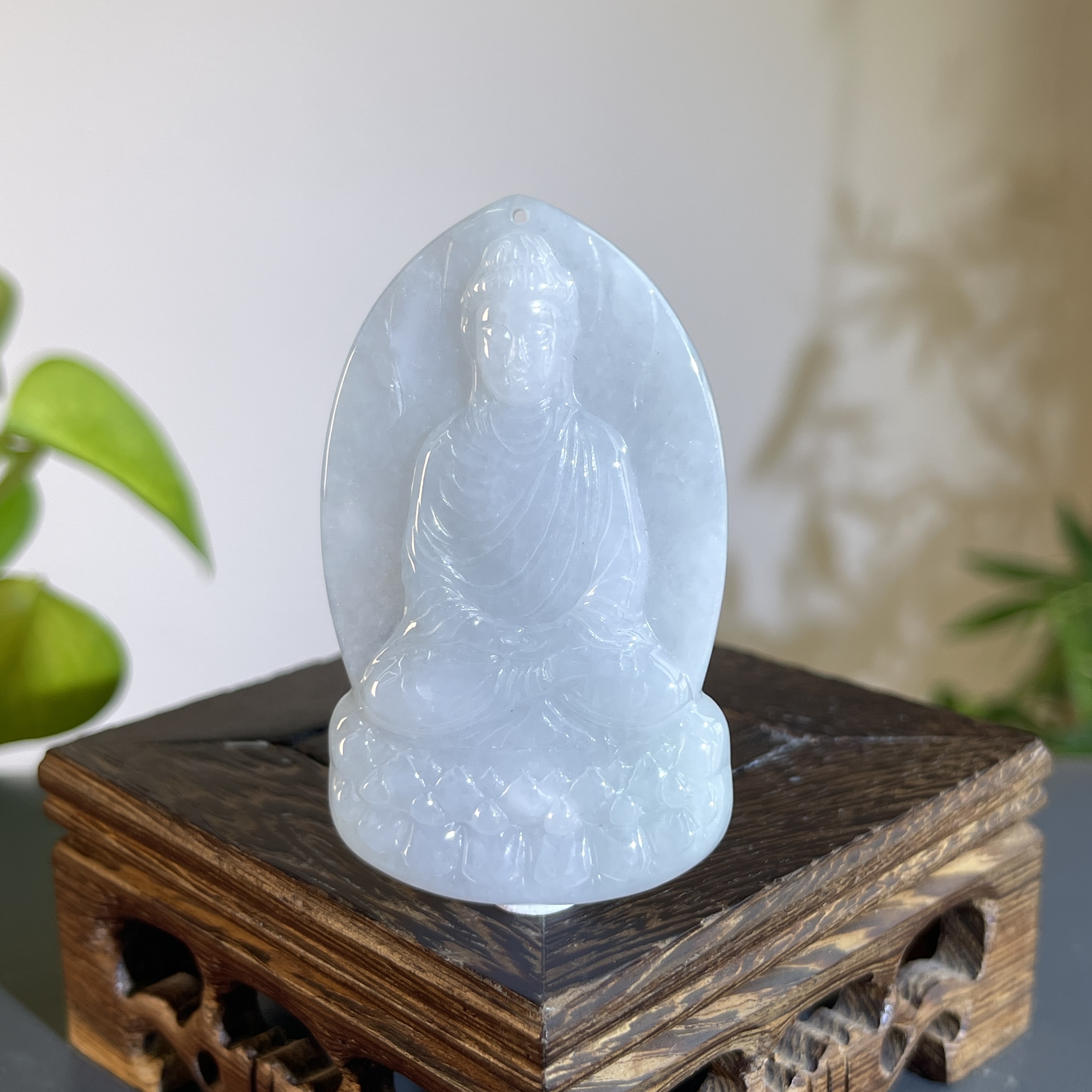 JXB19-53  天然缅甸A货翡翠 观音