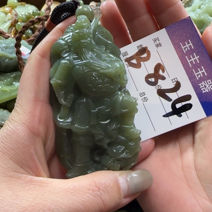 和田玉手把未镶嵌五*牛