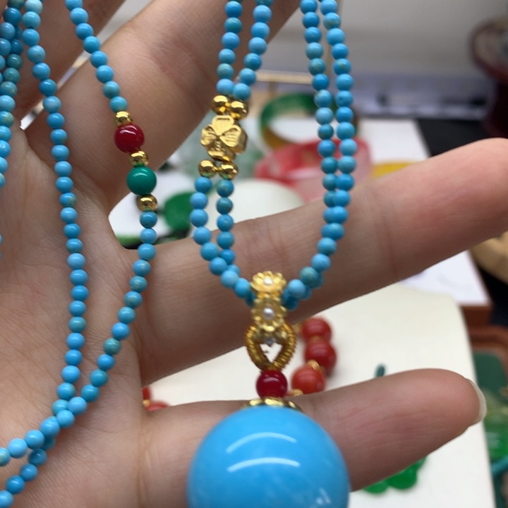 合金颈饰玛瑙/玉髓吊坠