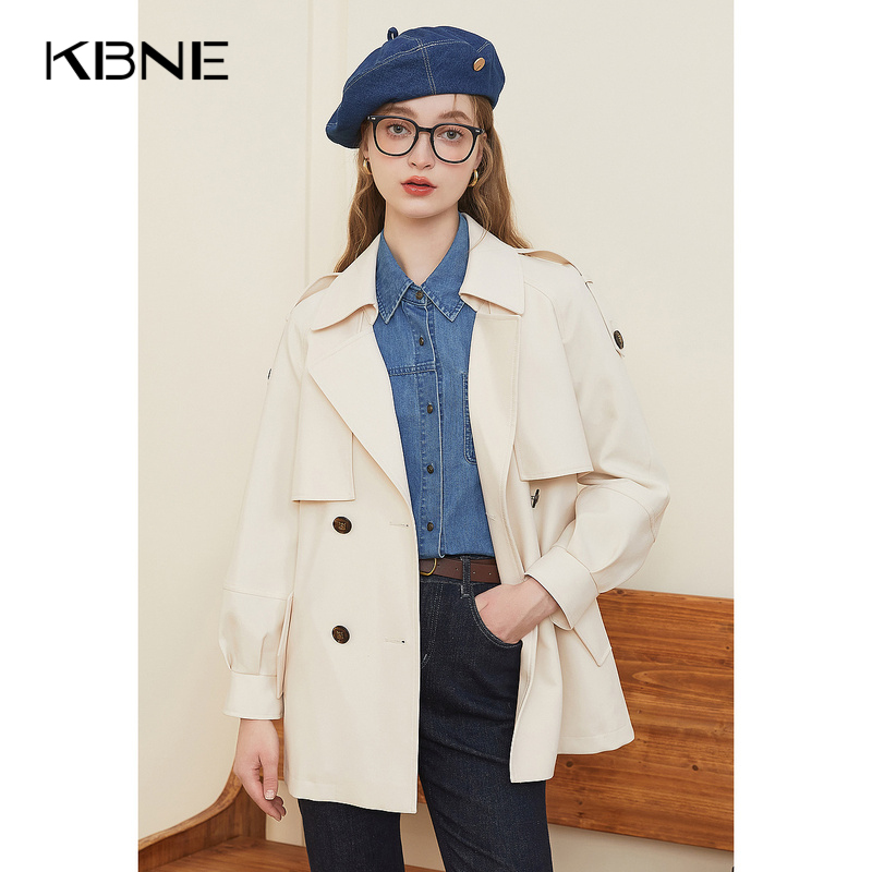 《王雪糕专属》通勤风衣气质小个子短款时尚休闲撞色新款风衣