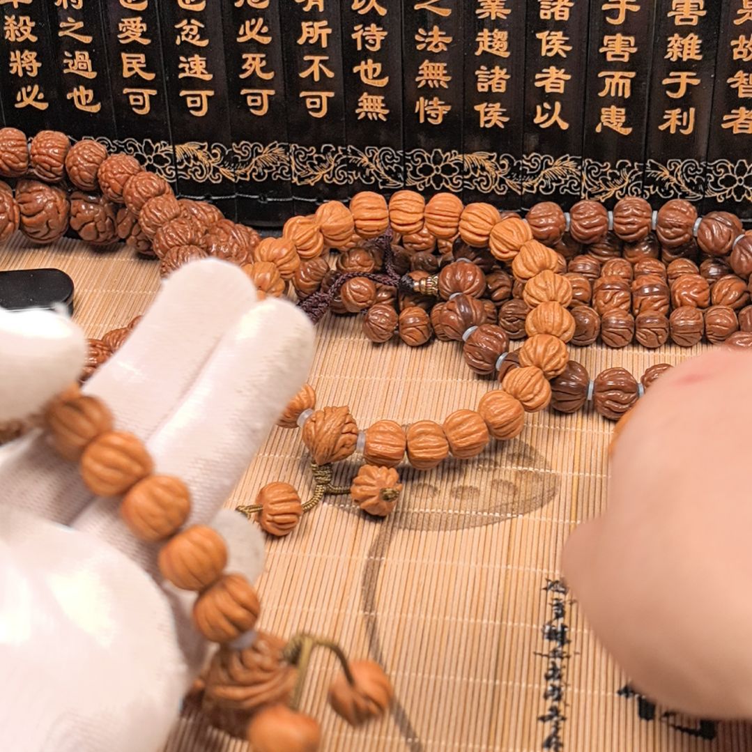 桃核吊坠京八棱手持