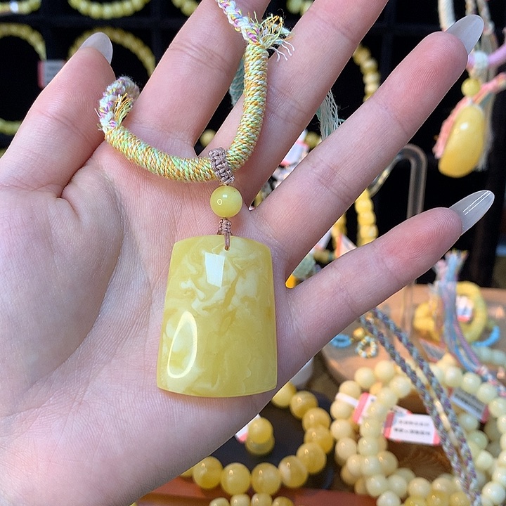 琥珀颈饰未镶嵌蜜蜡吊坠项链