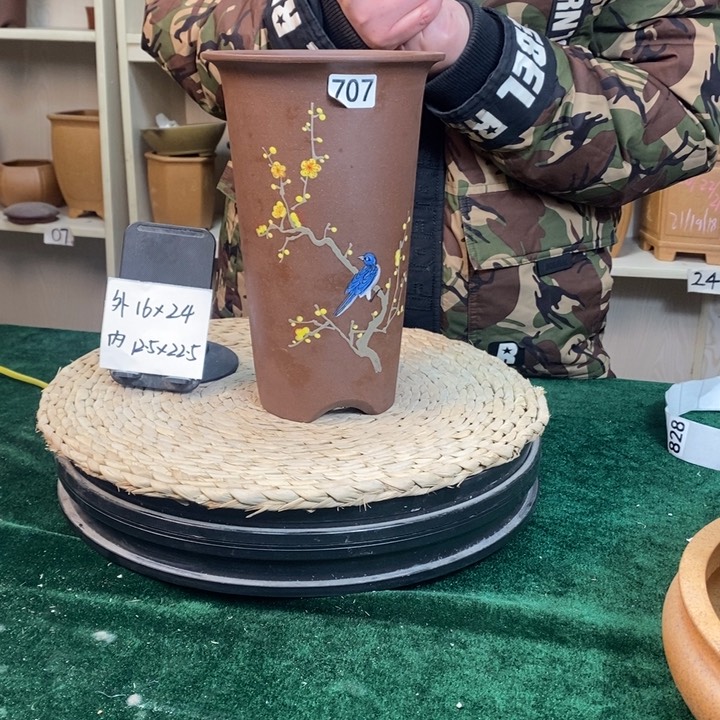 紫砂花盆 福利 紫砂彩绘兰花盆 707