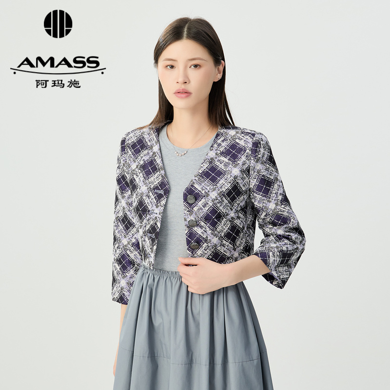 【二折商品，不退】阿玛施AMASS通勤气质小香风外套5400725