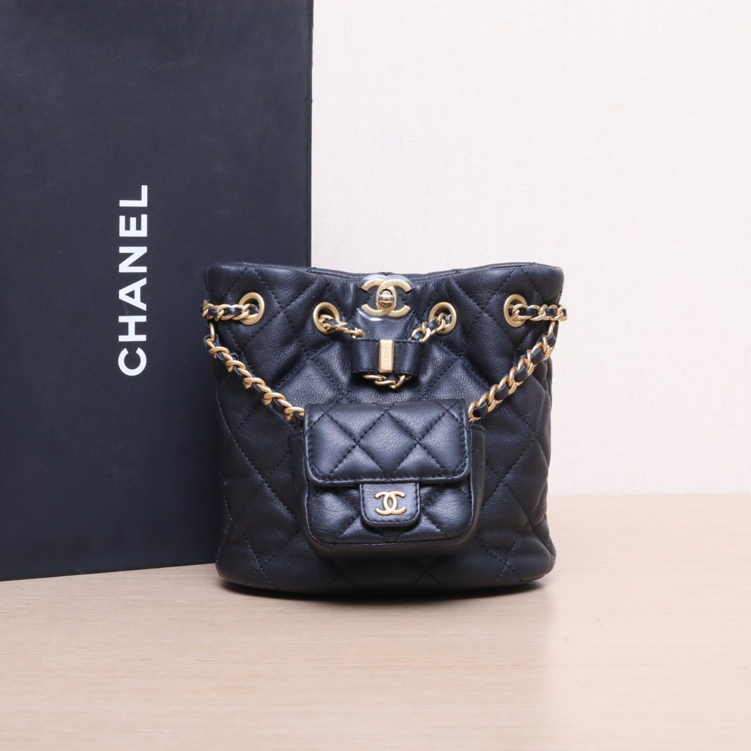 95新 Chanel/香奈儿 小花Jerry活动23A 手工坊子母水桶双肩包芯片