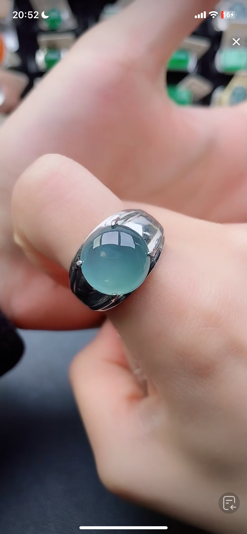 天然翡翠戒指s925银男戒