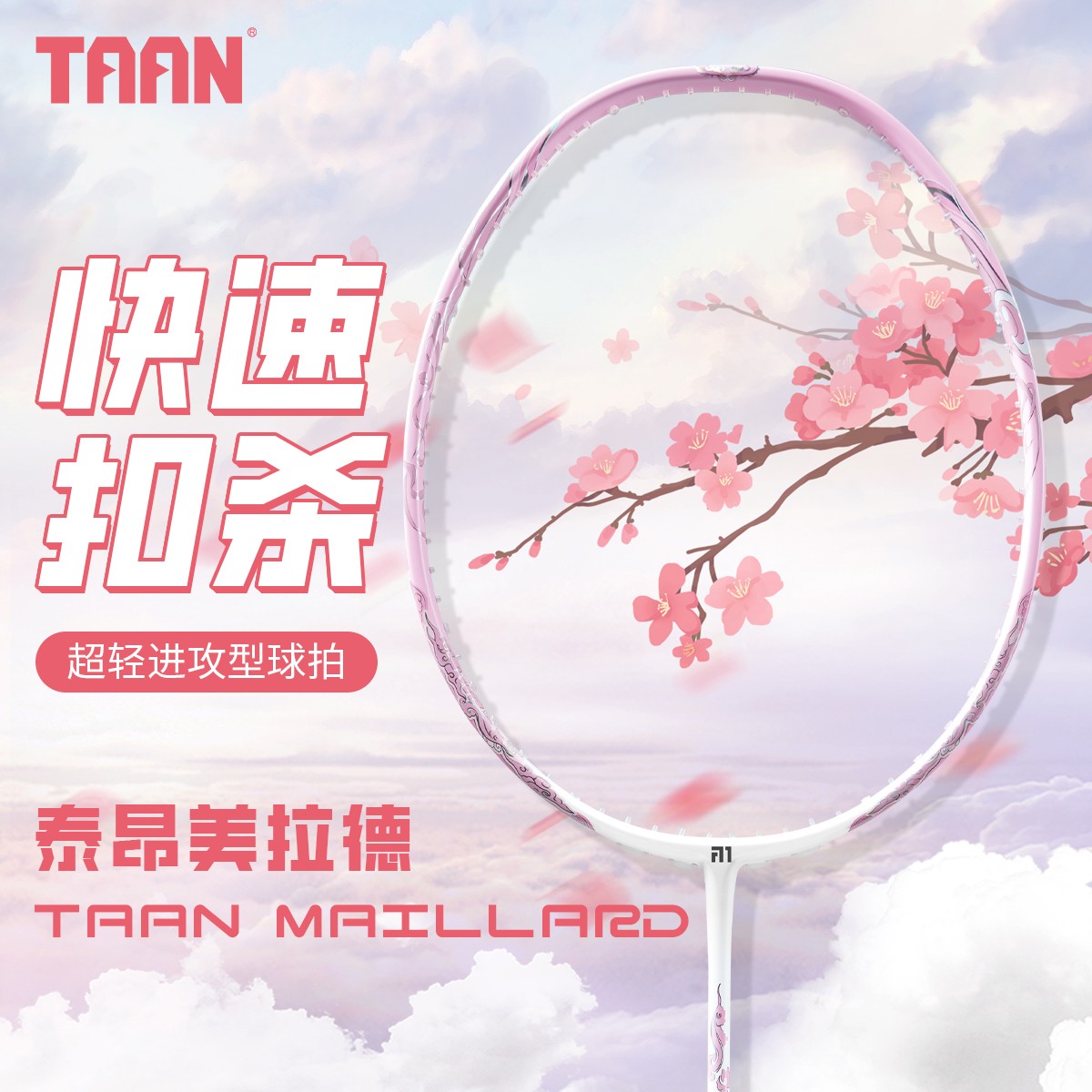 TAAN泰昂美拉德全碳素专业进攻羽毛球拍新手防守耐打超轻5U单拍