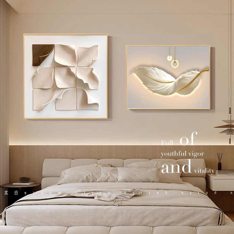 卧室床头装饰画高级感房间客厅墙画新款现代简约抽象艺术主卧挂画