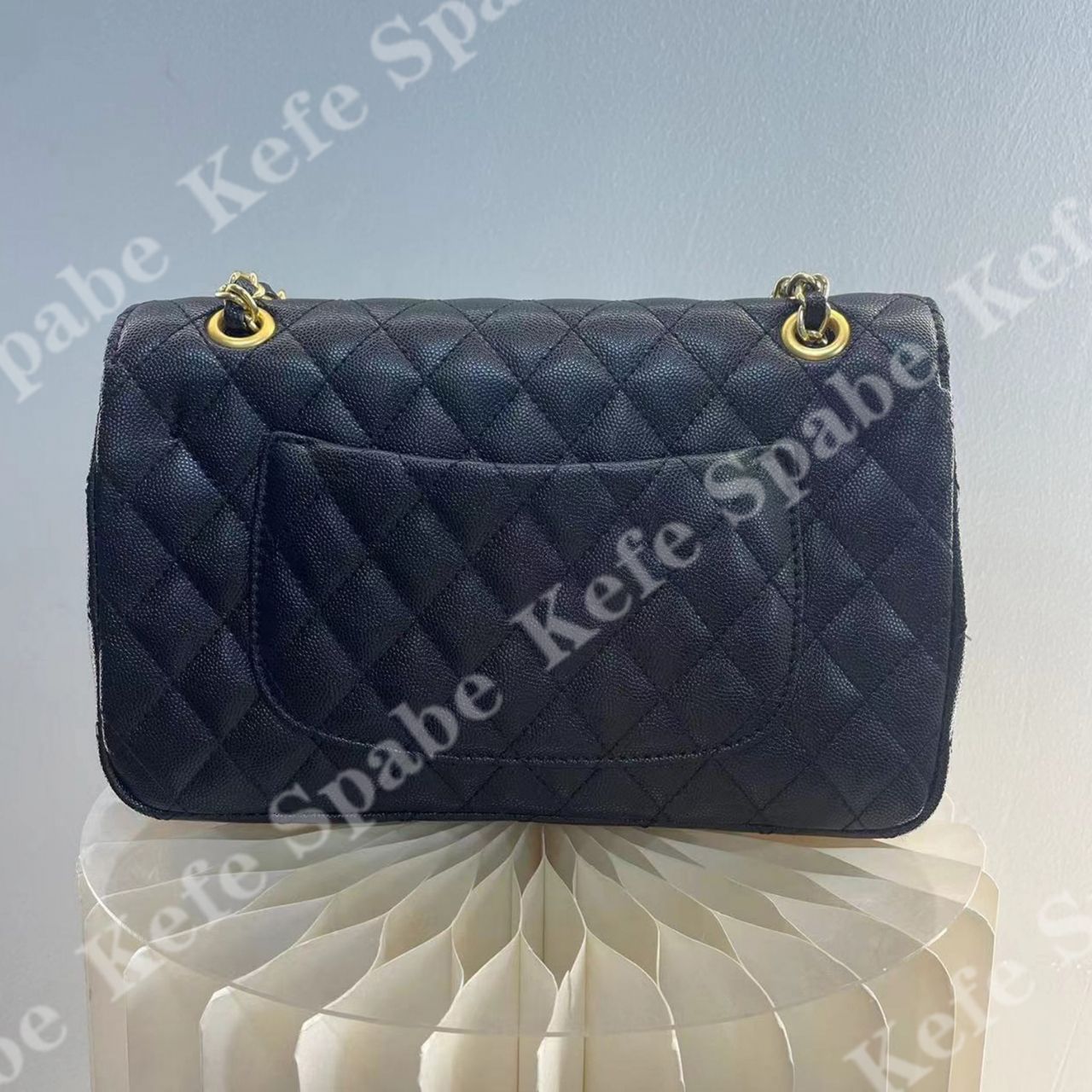 HM086 C25新款黑色鱼子酱SF链条单肩斜跨包-1