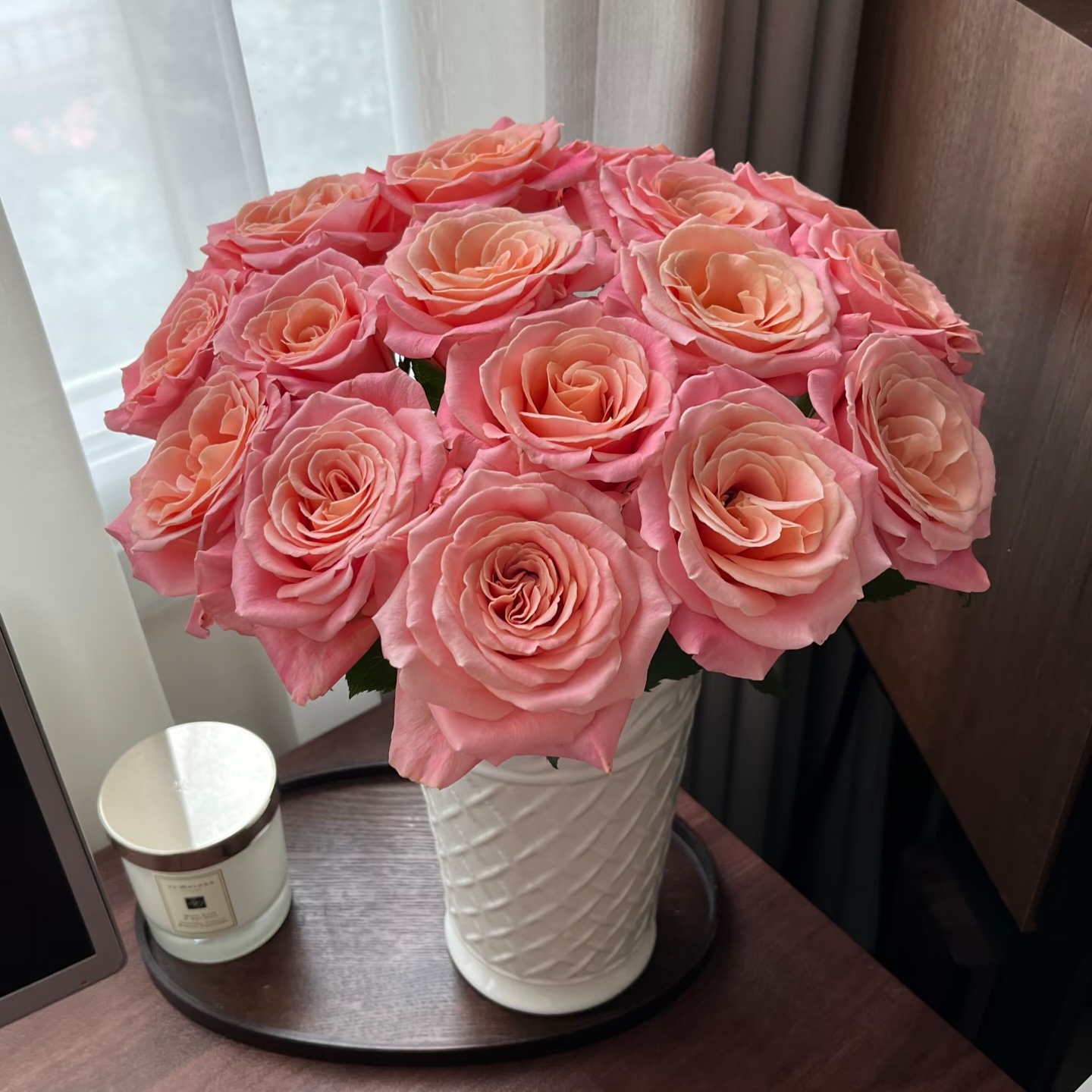 【小阿阮】朱小姐·A级品质粉橘层次渐变温柔活泼鲜插花 顺丰发货