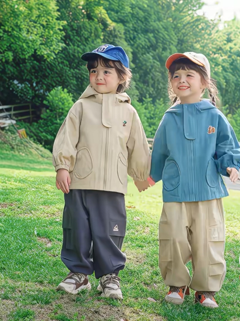 四十九秋冬新款男童女童洋气运动卫衣卫裤套装