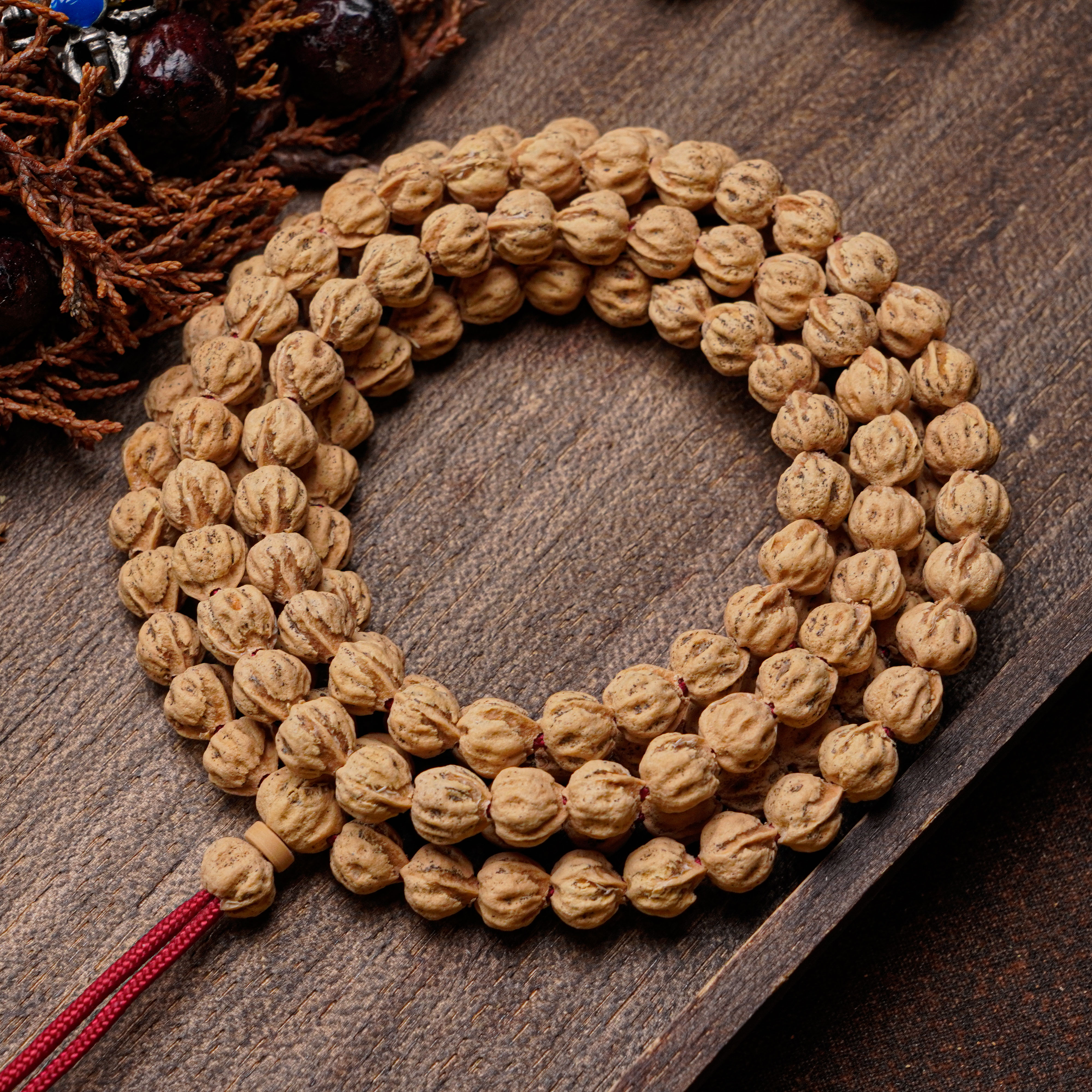 【原桩·白芽鬼脸原桩】云林至臻系列·热振柏香籽文玩手串