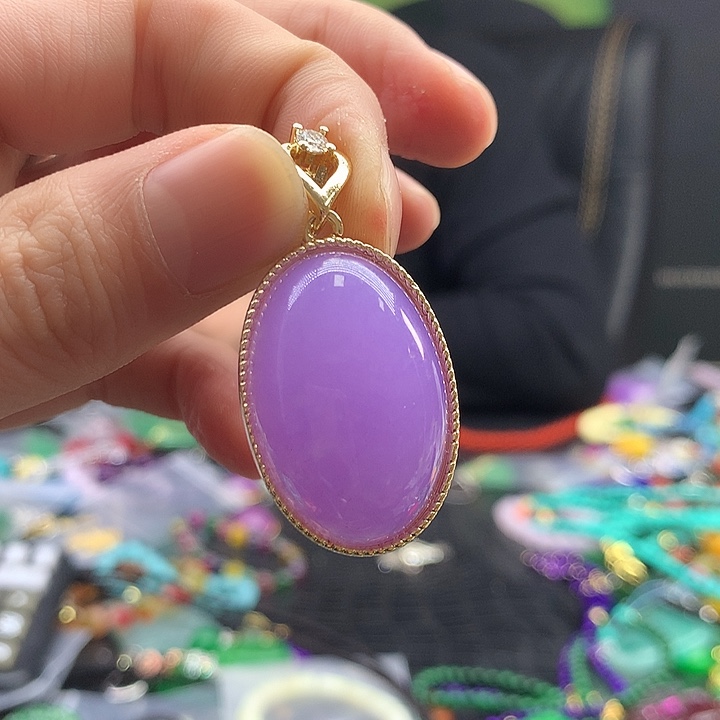 翡翠银S925镶嵌颈饰，