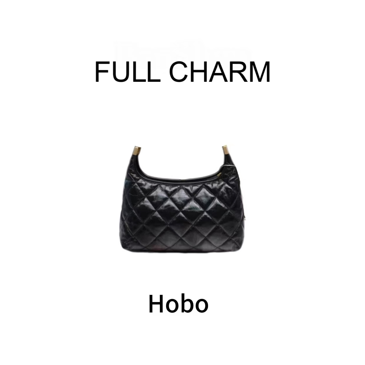 【E870】FULL CHARM-黑色Hobo-百搭手提单肩斜挎包大容量通勤女包