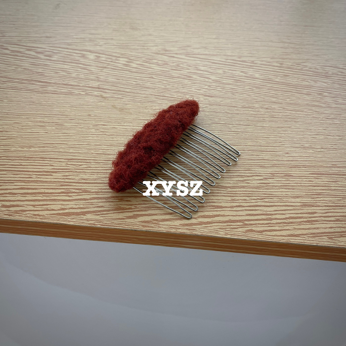 毛呢红插梳羊羔毛倒秋冬简约时尚后脑勺碎发整理神器百搭发夹发饰