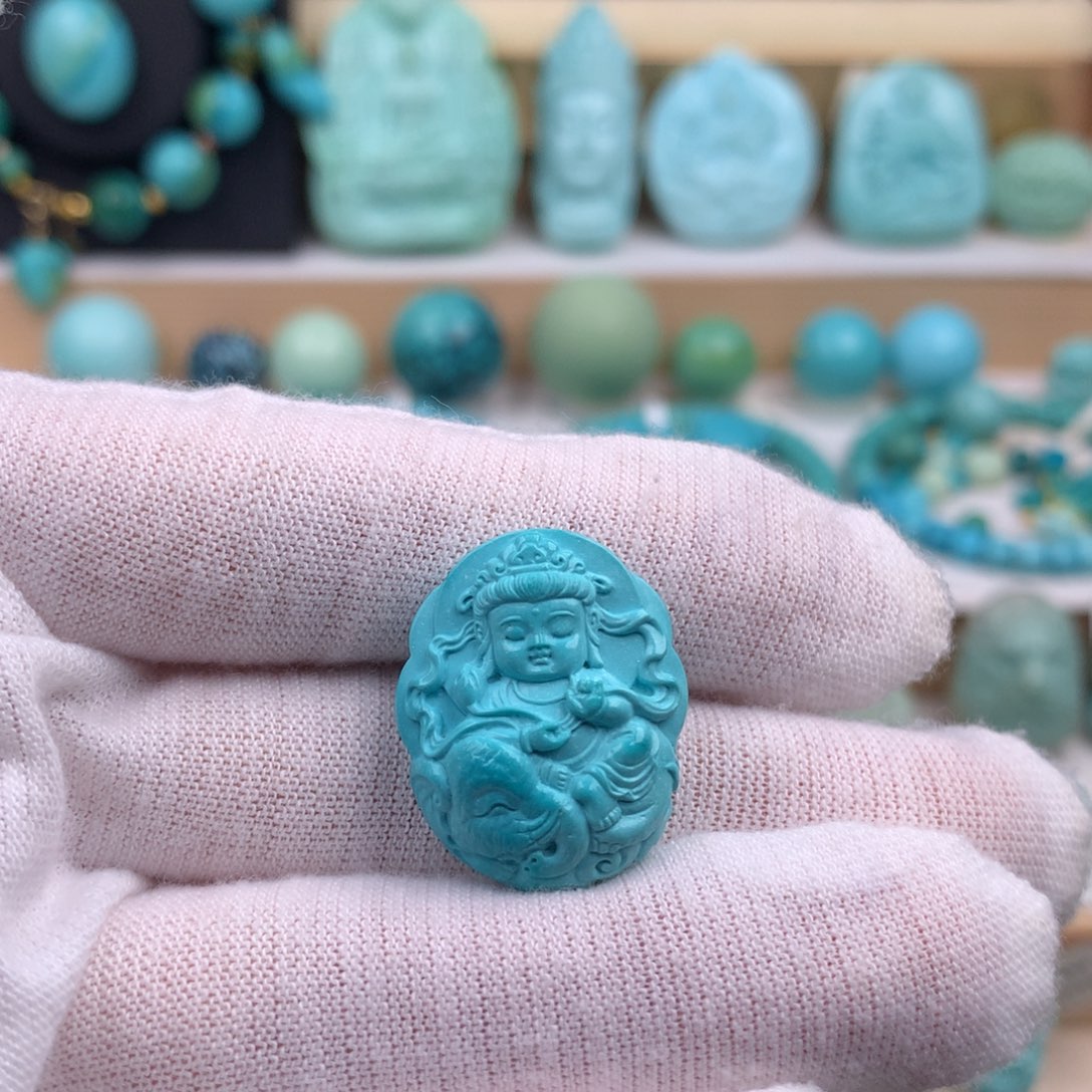 未镶嵌绿松石珠宝奇石19.3mm