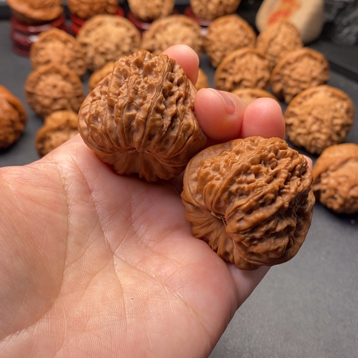 把件文玩核桃41尺尺金蟾凹底