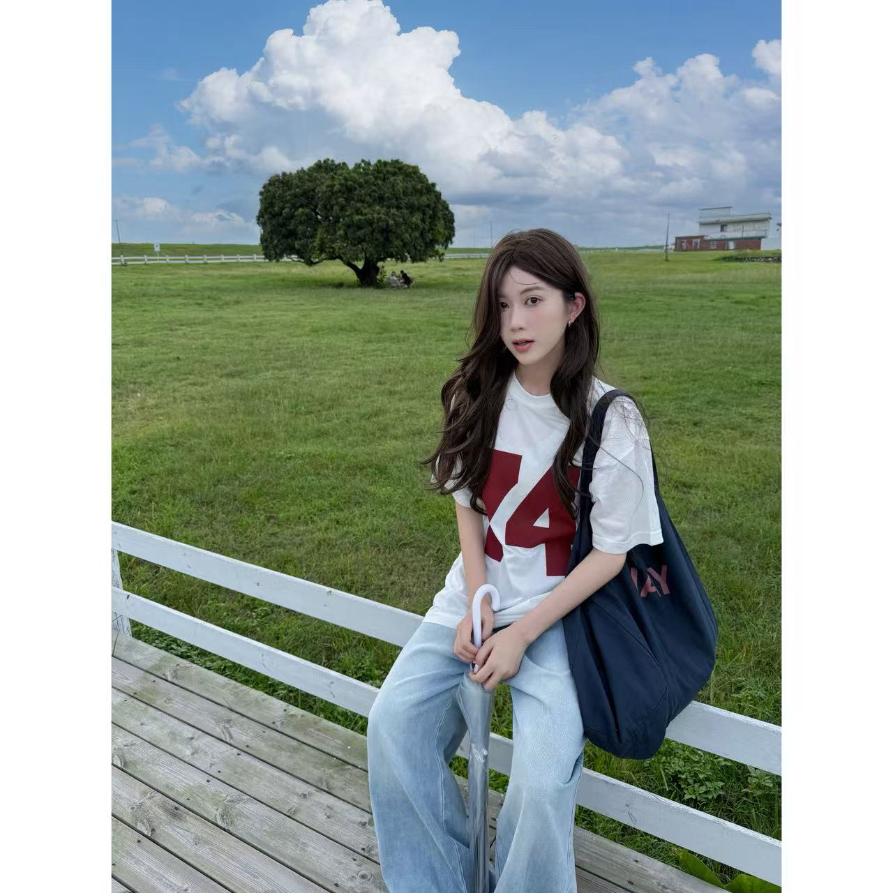 【清仓款】网格印花夏季T恤短袖透气字母薄款宽松115