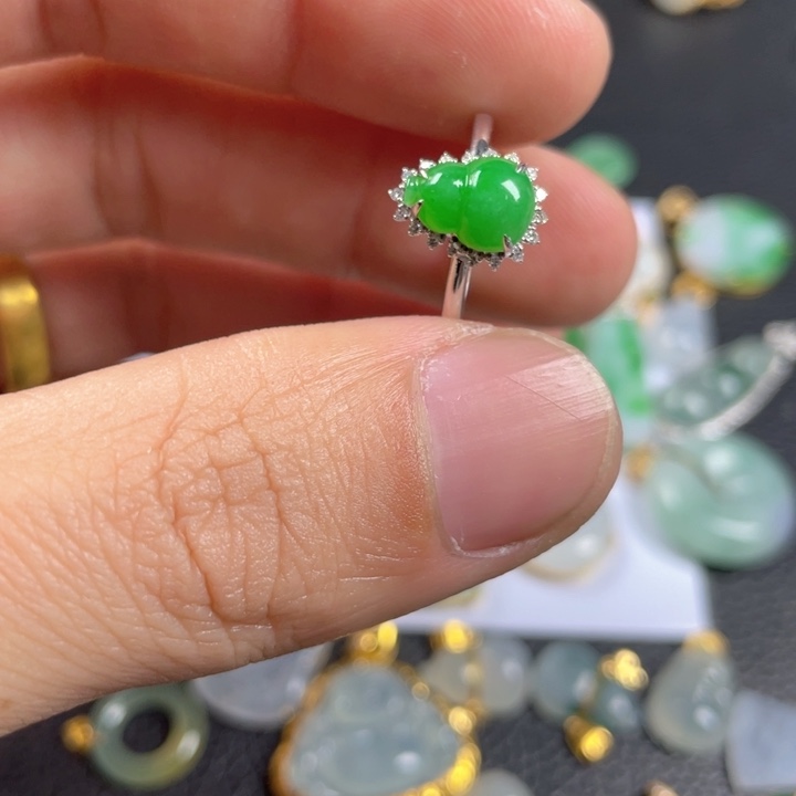 翡翠颈饰18K金镶嵌岁*翡翠