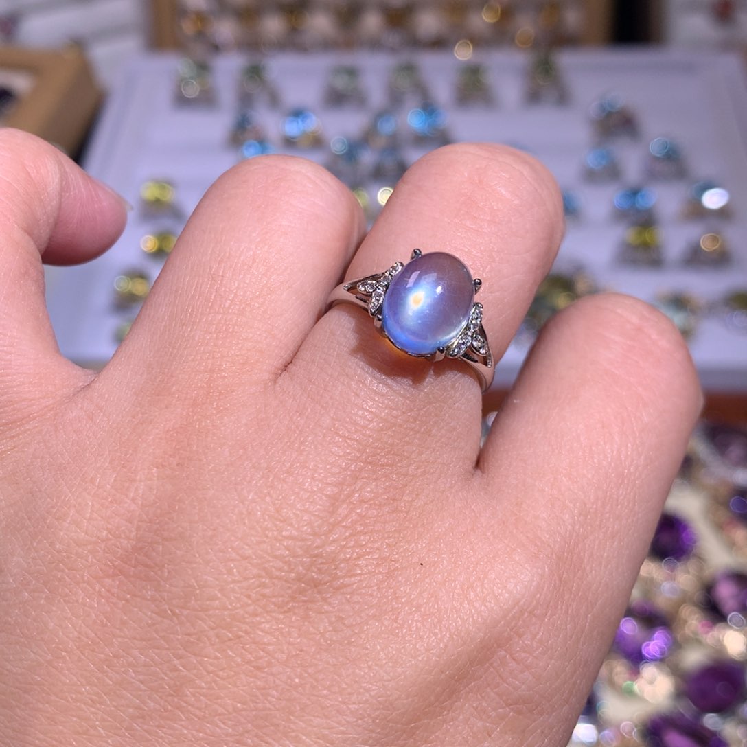 【闪购商品】水晶戒指银S925镶嵌戒指