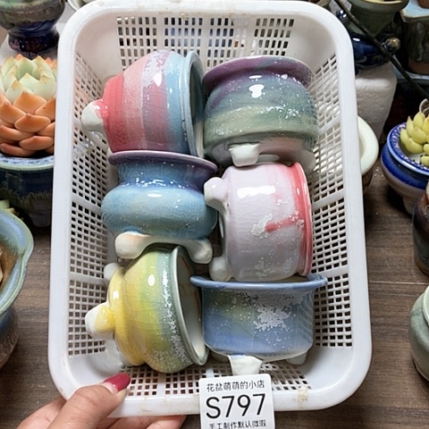 紫砂花盆797微瑕品口径5.5到7左右