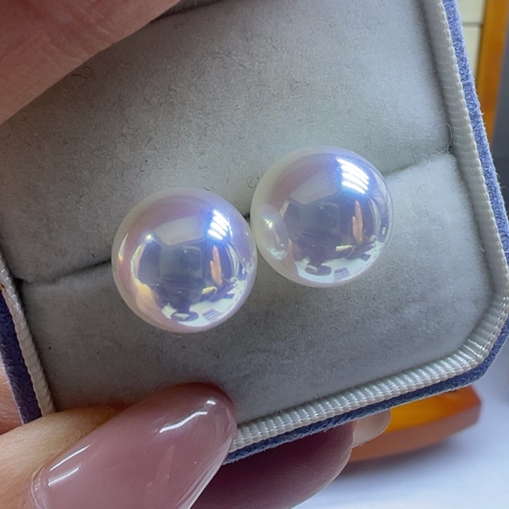 银S925镶嵌耳饰淡水珍珠