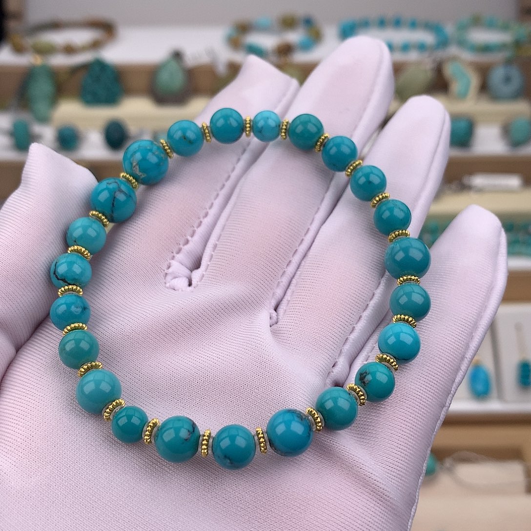 绿松石未镶嵌手链6-8