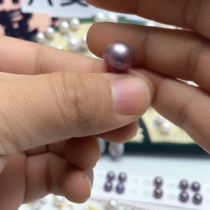 不***）淡水珍珠银S925镶嵌耳饰