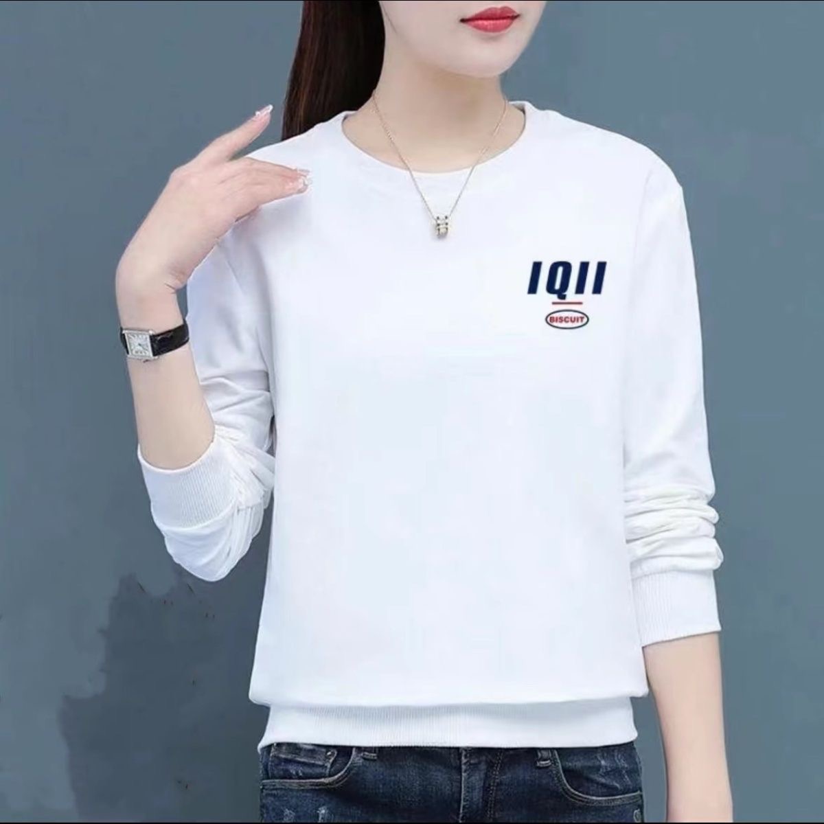 【IQII单卫衣】女士短款正肩卫衣小个子百搭休闲宽松圆领2025春秋