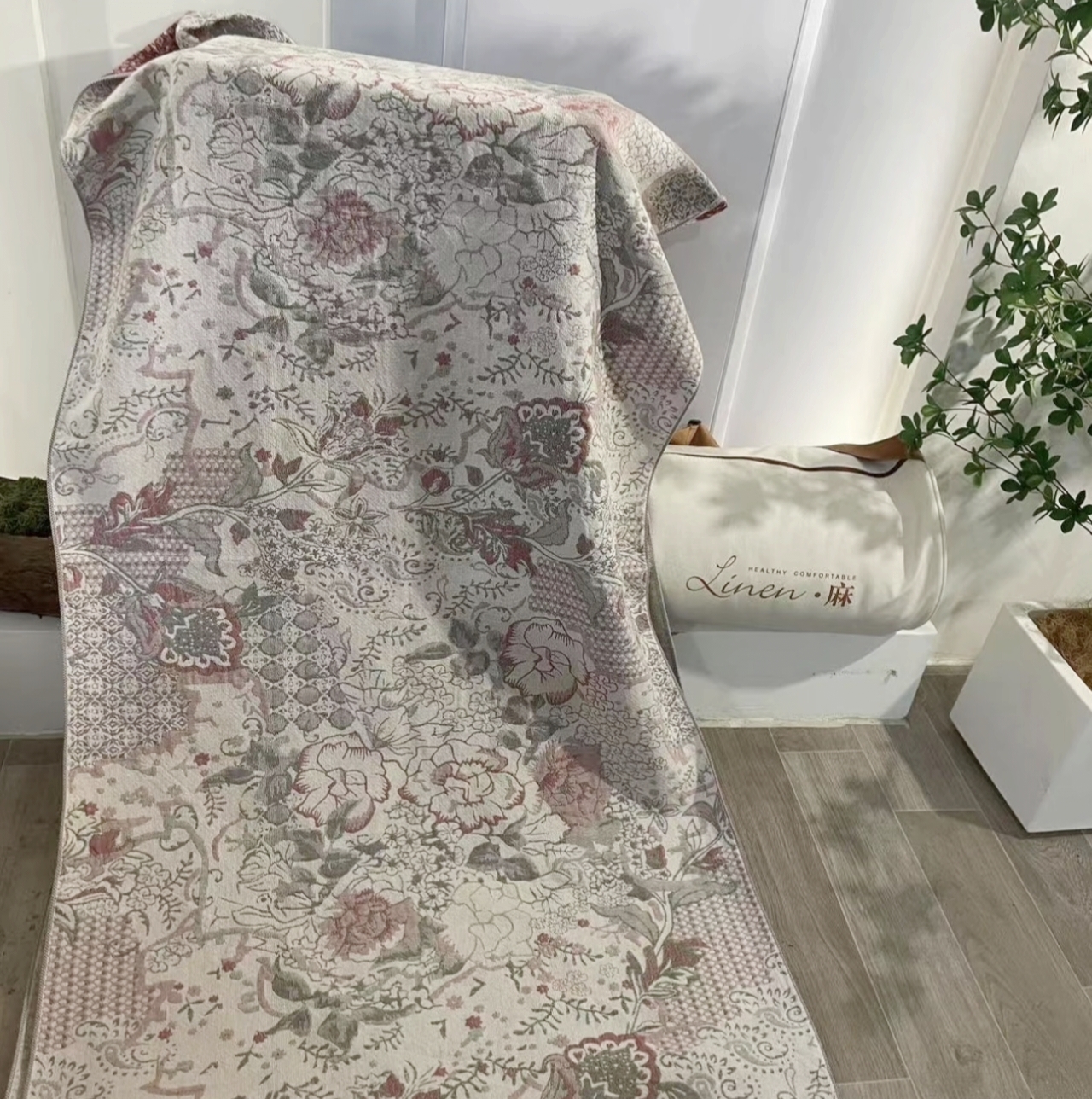 【吉祥图3】75*150cm轻奢罗布麻透气柔软亲肤浴巾