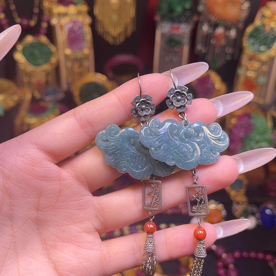 翡翠未镶嵌耳饰 特价