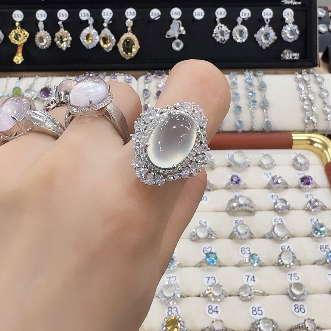 *****蛇纹石玉银S925镶嵌戒指