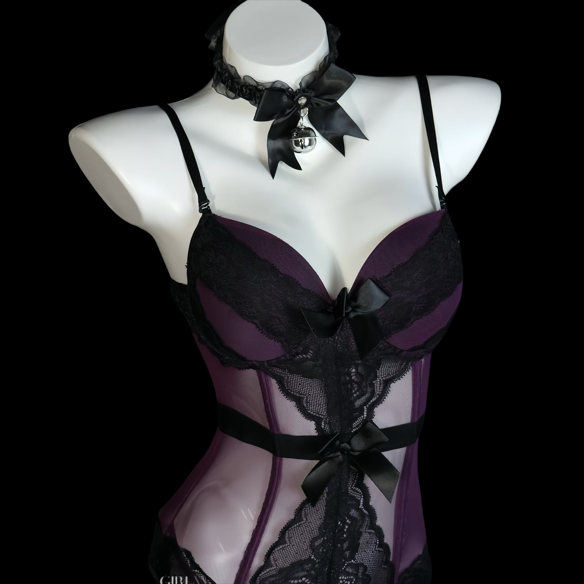 刘掰掰【紫薇】纯欲风蕾丝吊带网红性感时尚轻奢风露背聚拢修身显瘦