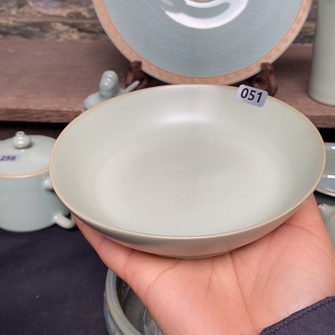 卷足圆洗原矿汝瓷瑕