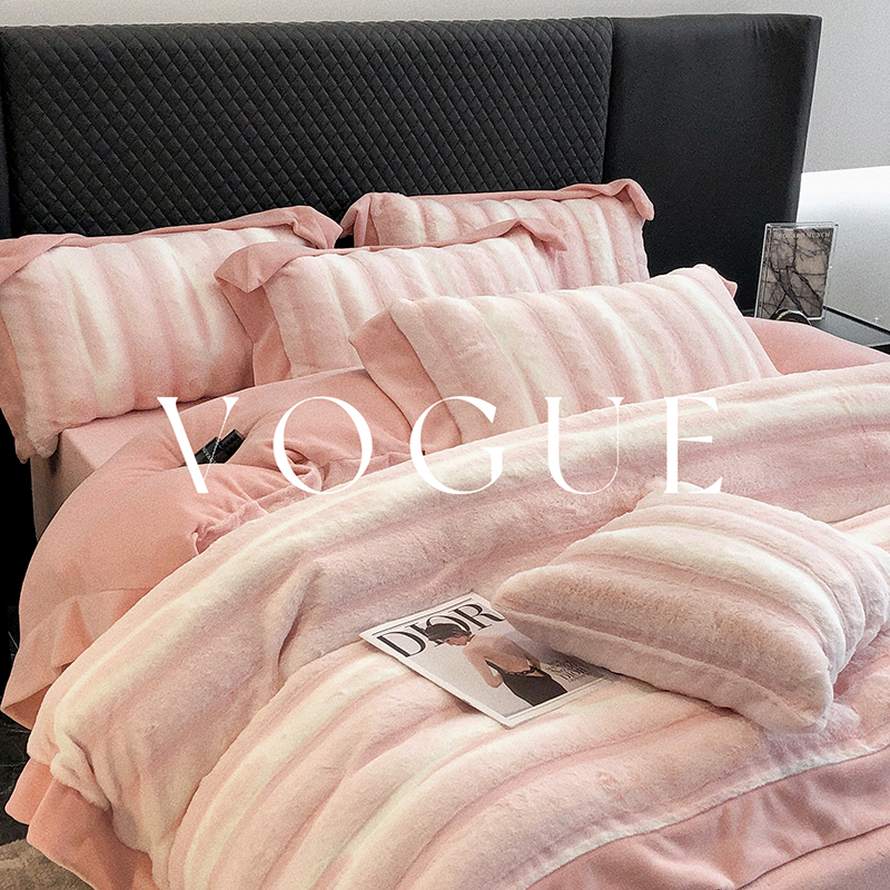 11斤A类皮草B版250克全消光牛奶绒高端四件套轻奢高级感珊瑚绒