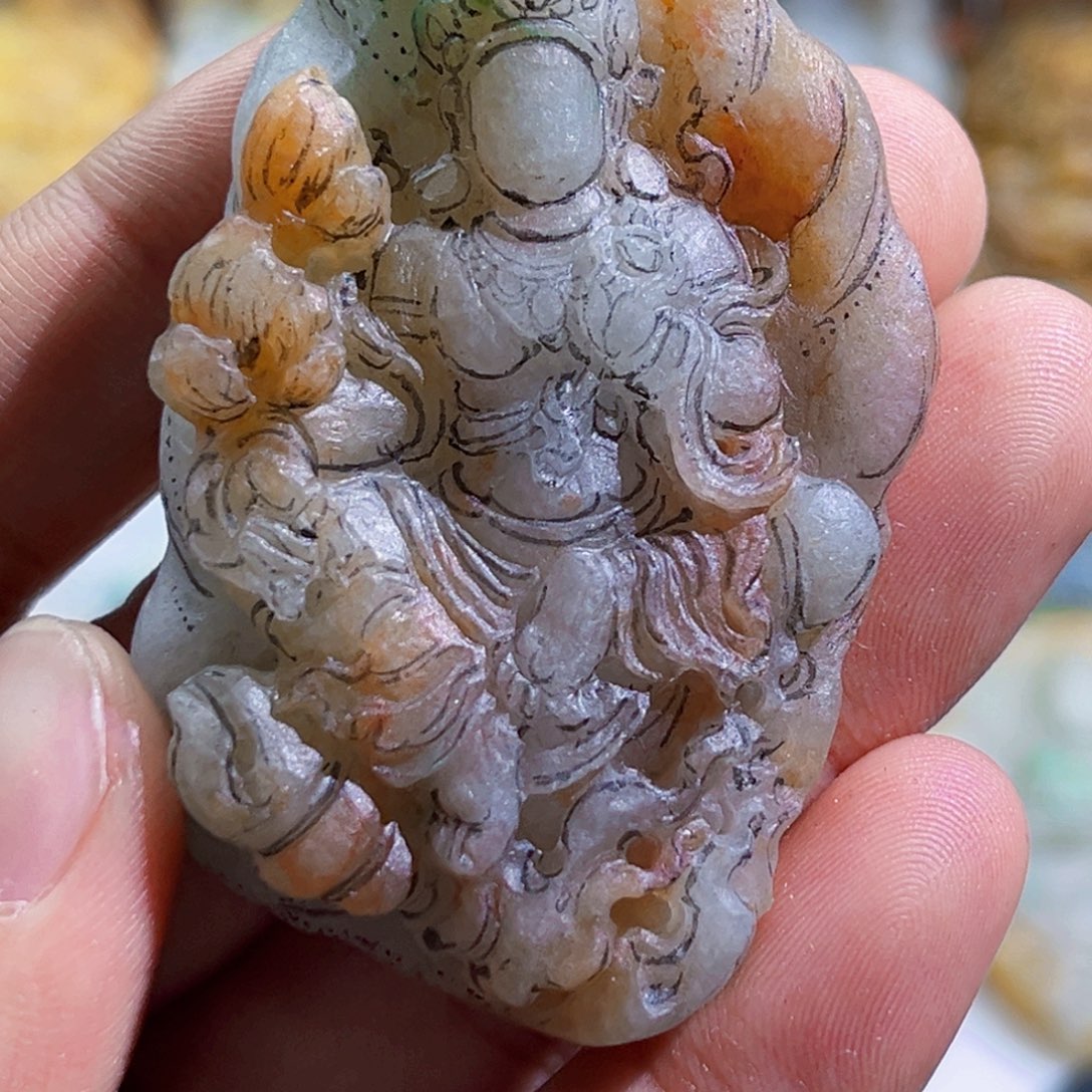 悟***道定制翡翠未镶嵌定制翡翠未镶嵌观音不退不换