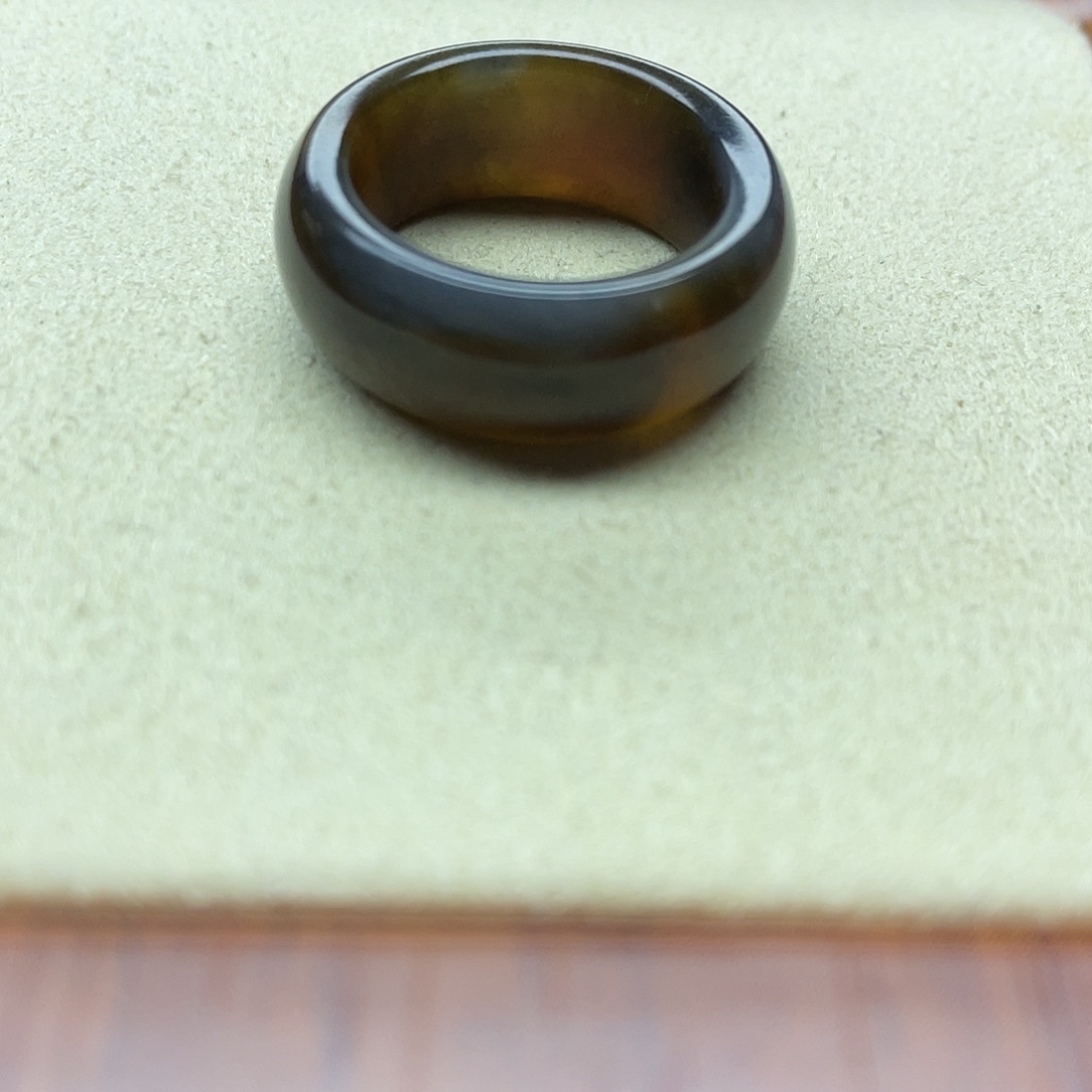 和田玉戒指未镶嵌楼兰小宽胎16-17号