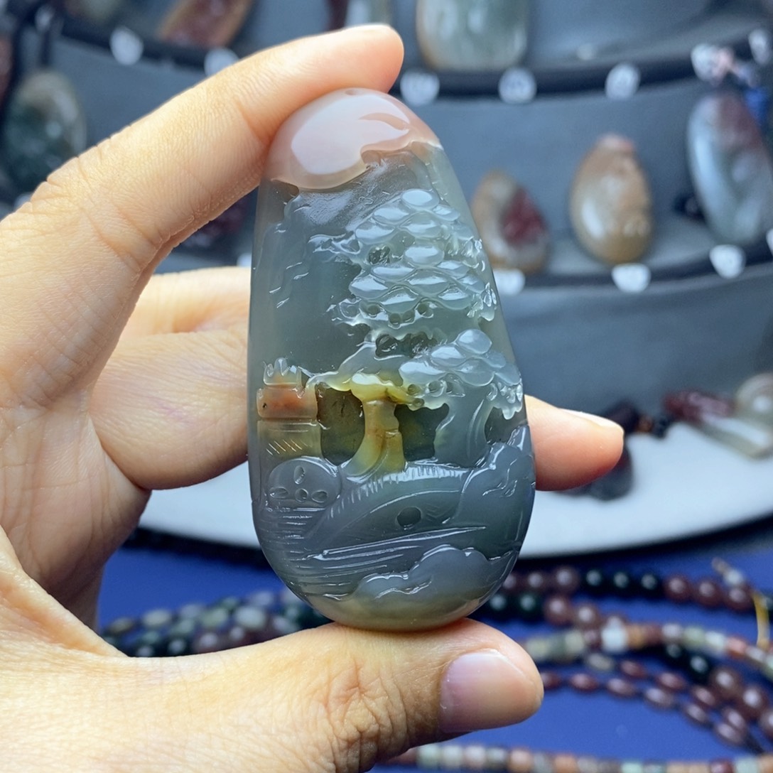 玛瑙/玉髓吊坠(不含链)未镶嵌陌*