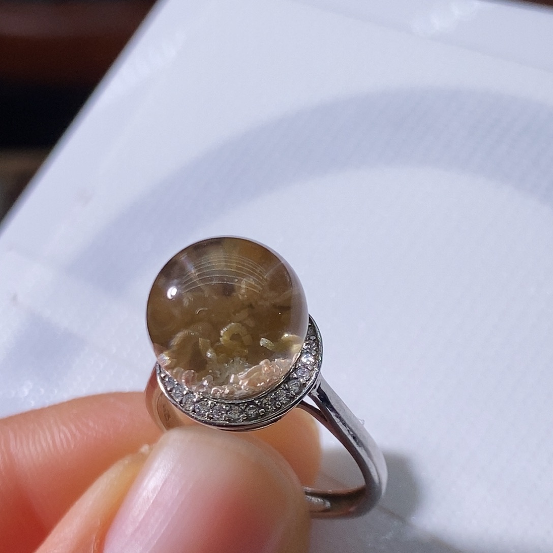 水晶戒指银S925镶嵌定制