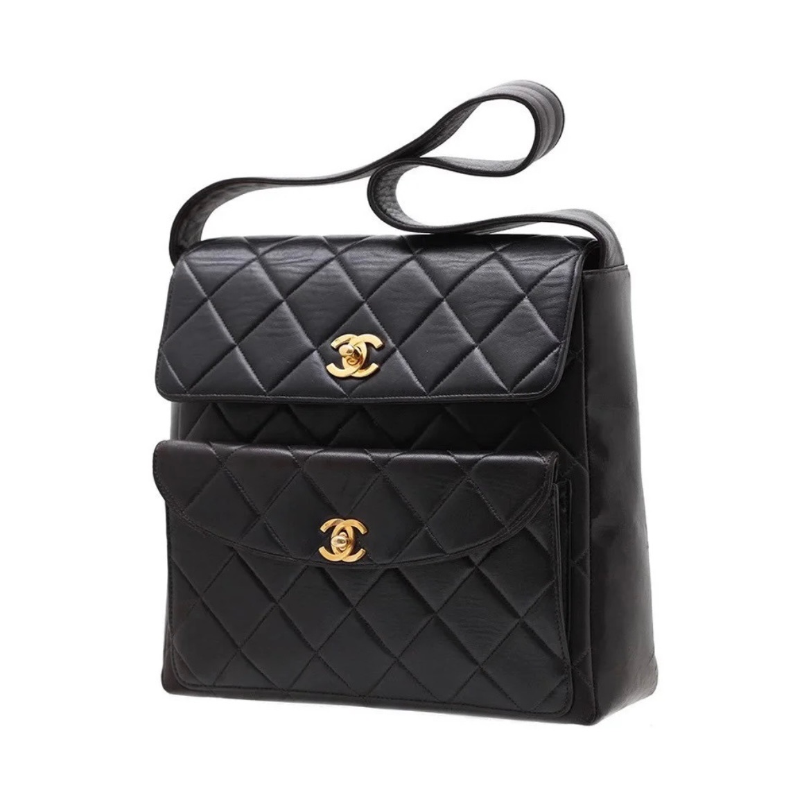 95新 Chanel/香奈儿 7姐专场/黑金中古duma单肩包