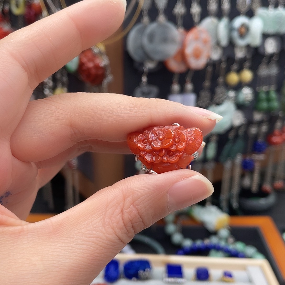 南红玛瑙耳饰银S925镶嵌诗*539chjhhhyj
