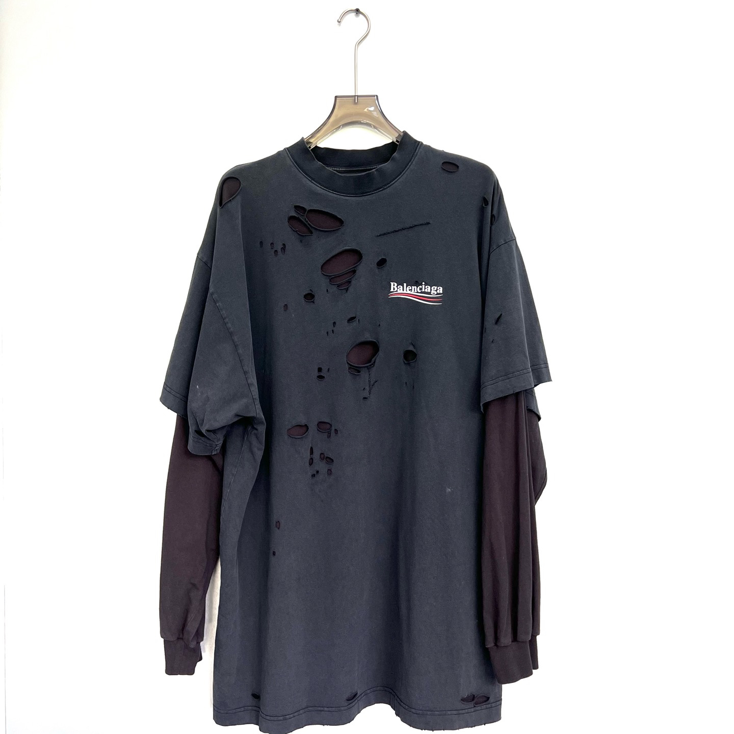 未使用 Balenciaga/巴黎世家 可乐logo破冻假两件长袖/3码（北京）